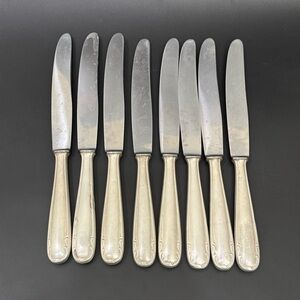 8pcs Vintage GES 90 Solingen German Scroll Design Silver-plated Knives Flatware